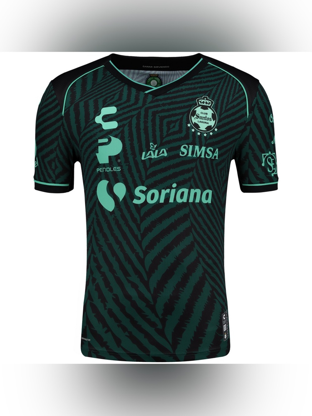 Brand New-Charly Santos Laguna Men’s Black Soccer Jersey with Mint Green Accents